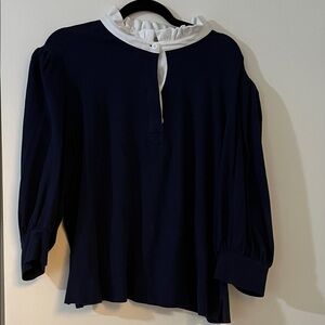 crown & ivy Navy Top with White Trim